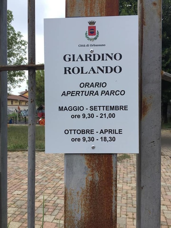 Orari Giardini Rolando di via Nazario Sauro a Orbassano